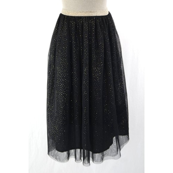EUC Cat & Jack Tulle Skirt | Sz XS, Black w/Gold Glitter - Picture 1 of 4